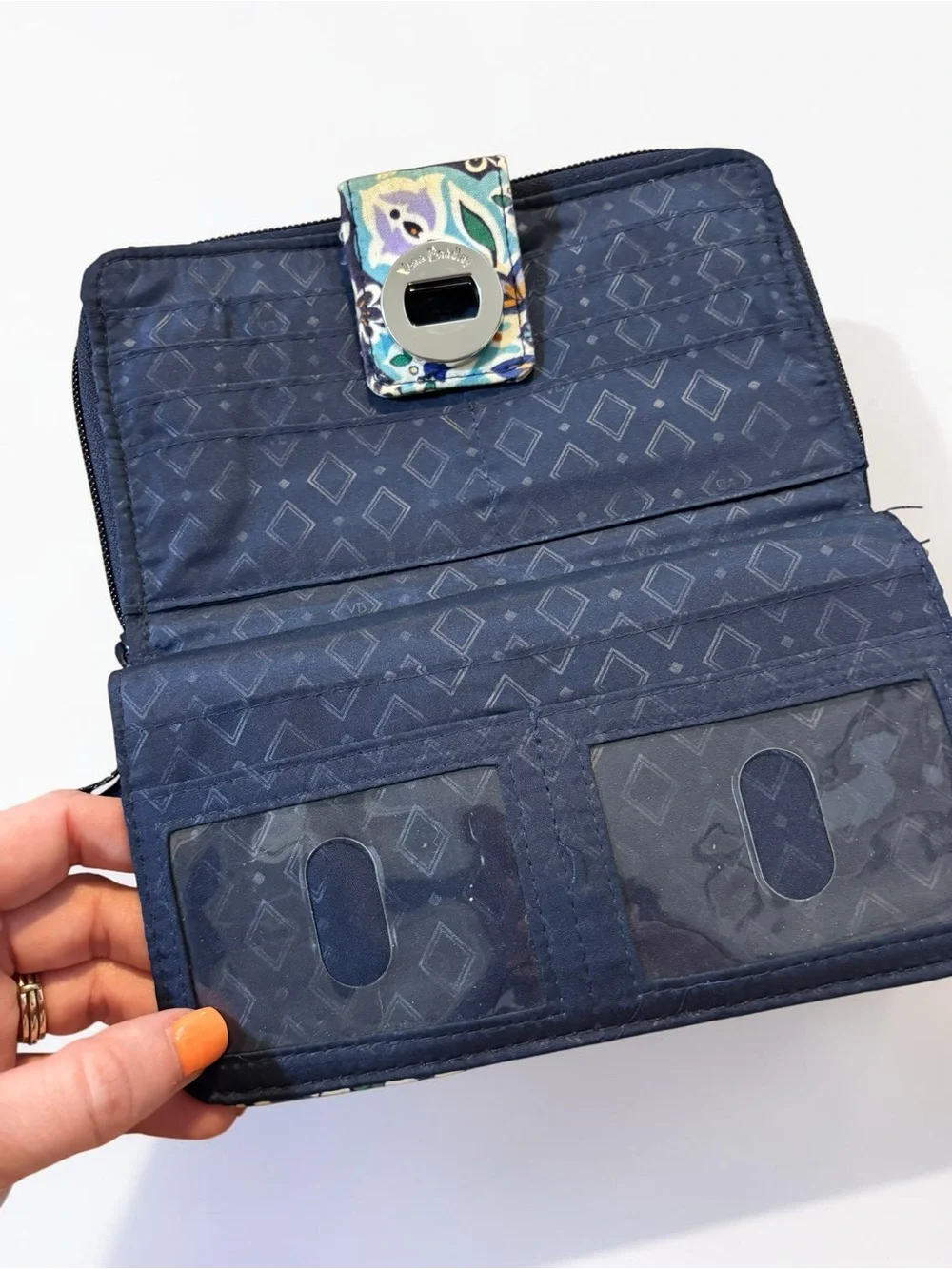 Vera Bradley Lisbon Medallion Cool Retired Turn Lock Wallet Organizer Quilted